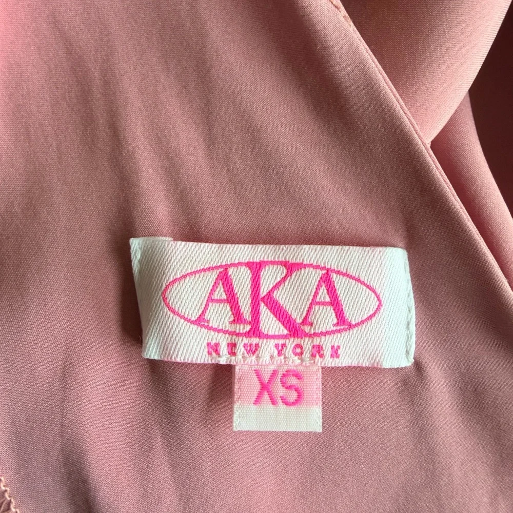 AKA New York Silk Strapless Maxi Dress XS Open Back Bow Pink (optional) - Picture 7 of 8